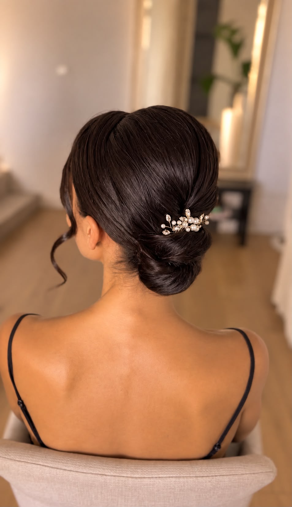 Coiffure de mariée chignon bas
